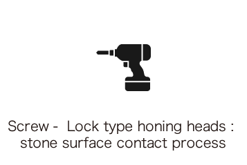 Screw -  Lock type honing heads : stone surface contact process